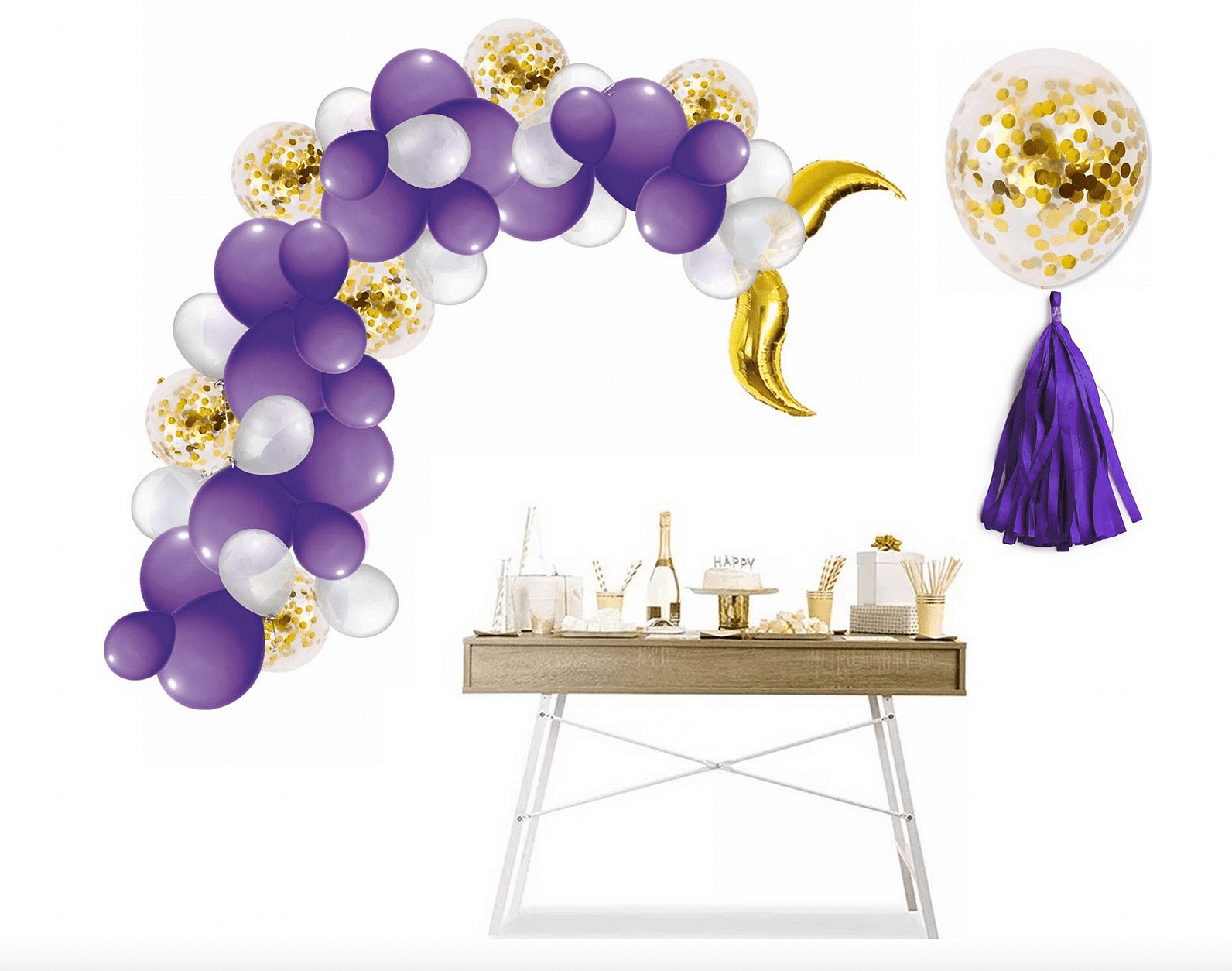 Арка от лилави балони – 102 броя + помпа (описание под снимките