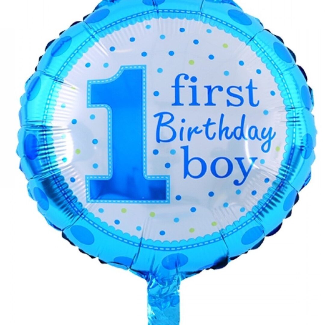Балон "First Birthday Boy" /фолио/ - 45 см