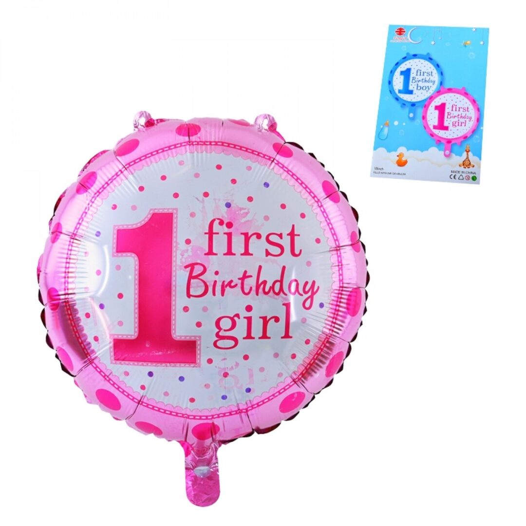 Балон "First Birthday Girl" /фолио/- 45 см - Image 2