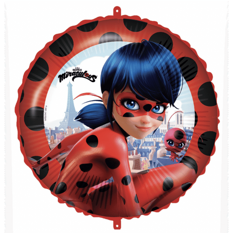 Балон фолио Калинката и Черния Котарак -   Ladybug and cat noir - Miraculous – Street |   46 см  |  кръгъл |  пакетиран