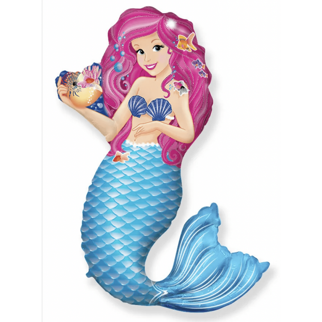 Балон фолио  Русалка (Mermaid) Ариел (Ariel) - 35 см + пръчка - Image 2