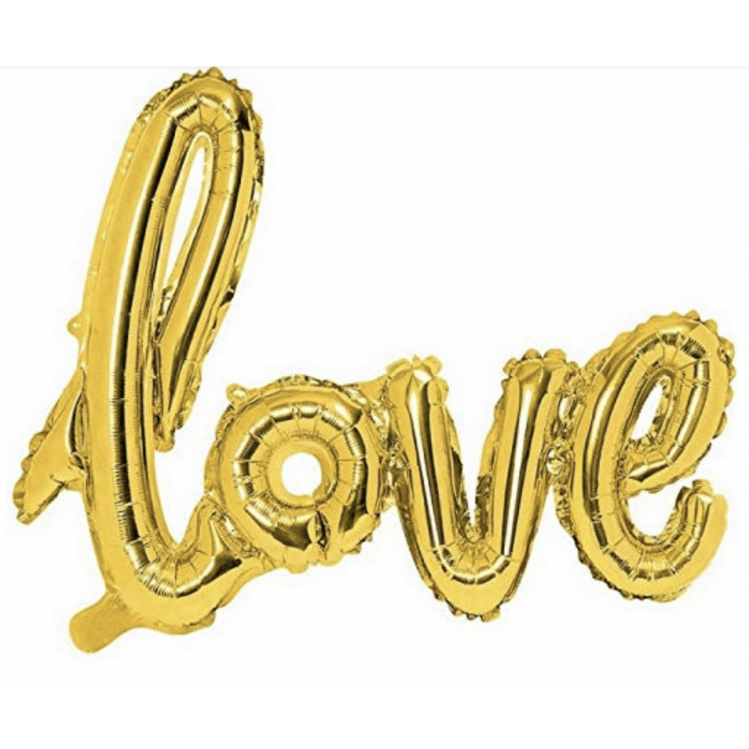 Балон надпис " LOVE" в злато  - 79  х 48 см