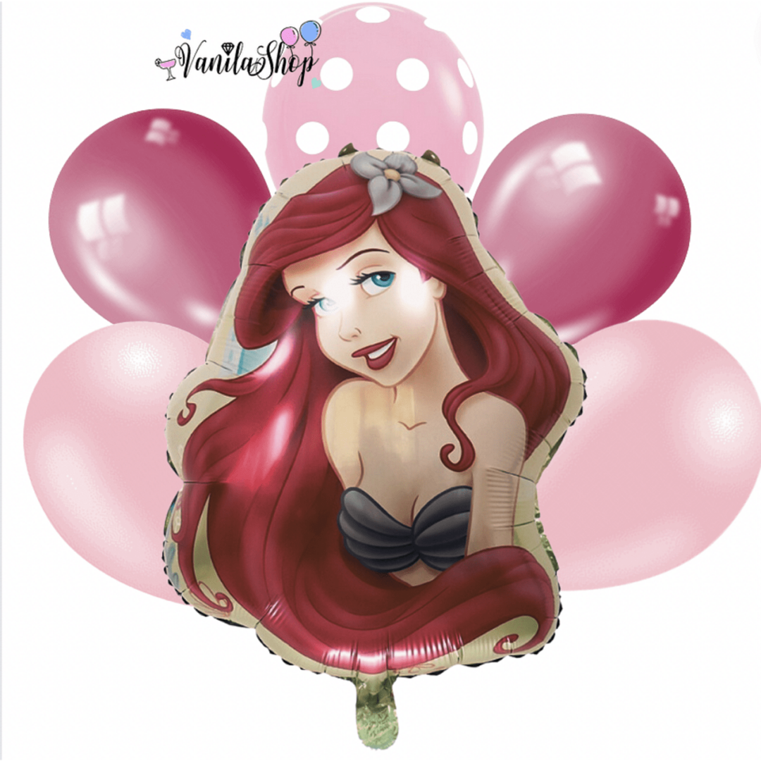 Балони Дисни Принцеси (Disney Princess) - Ариел (Ariel) - 6 броя - Image 2