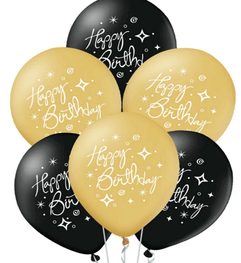 Балони Happy Birthday - 6 броя - 30 см