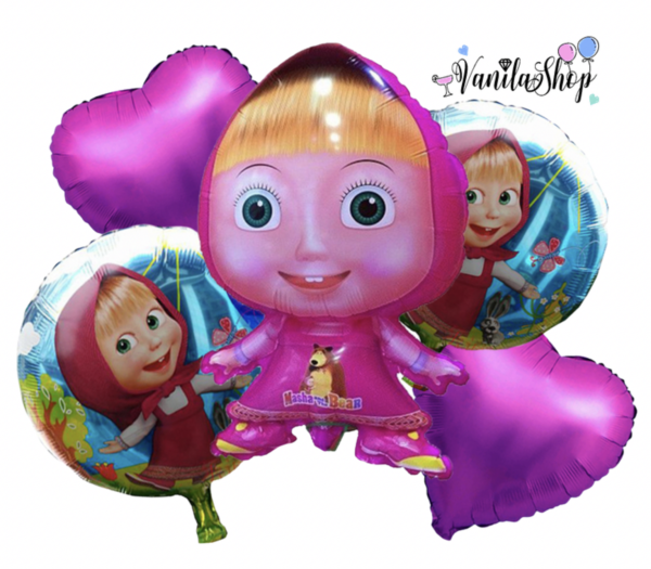 Балони Комплект "Маша и Мечока"  (Masha and the Bear) - 5 броя