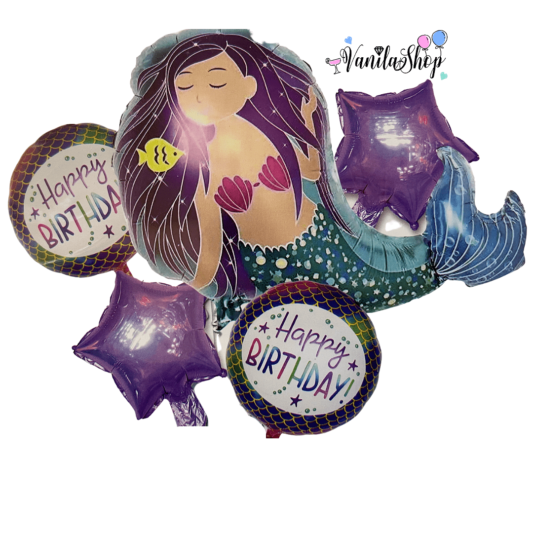 Балони Малката Русалка (Mermaid) - 5 броя