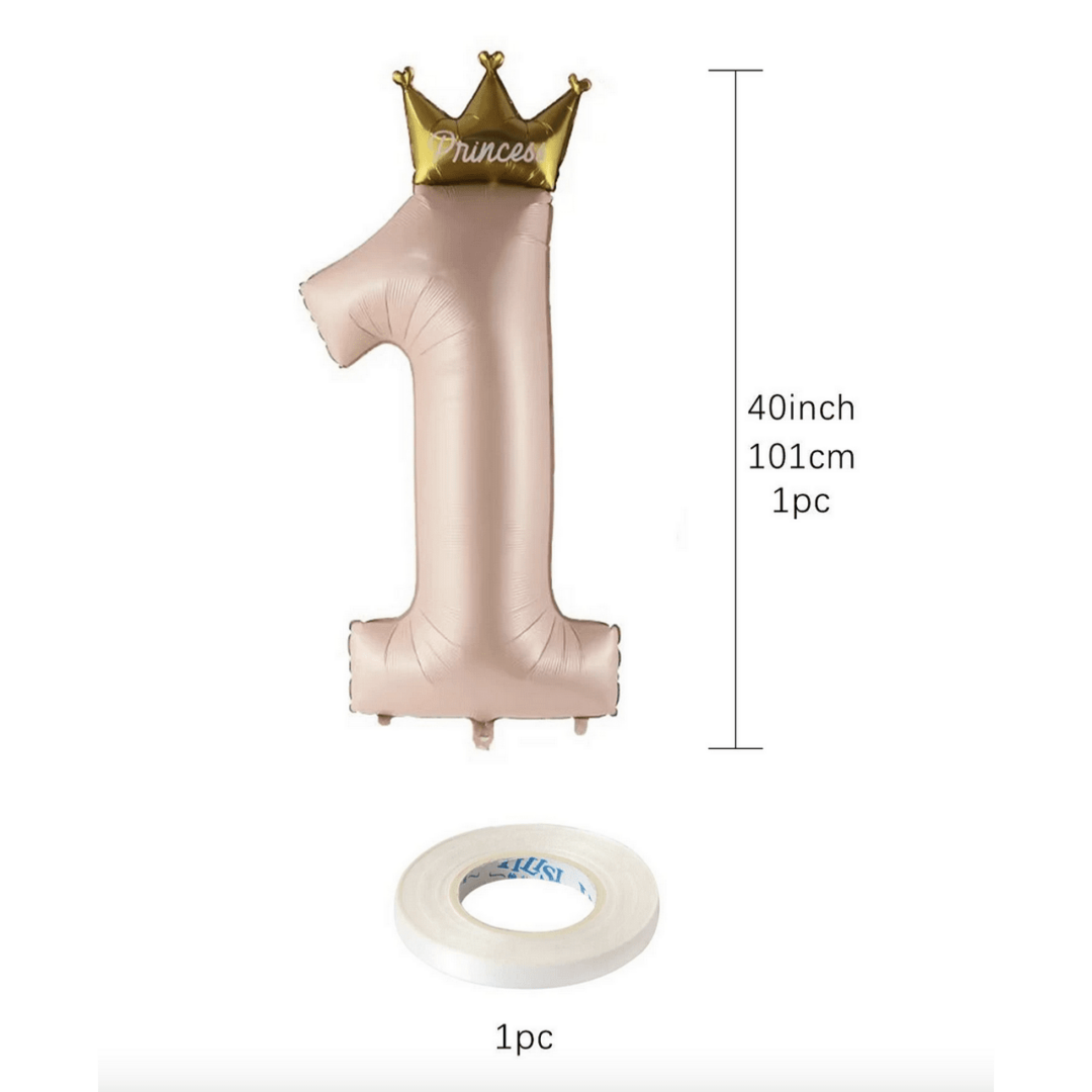Балон за Първи Рожден Ден  розово злато - Princess - 101 см - Image 2