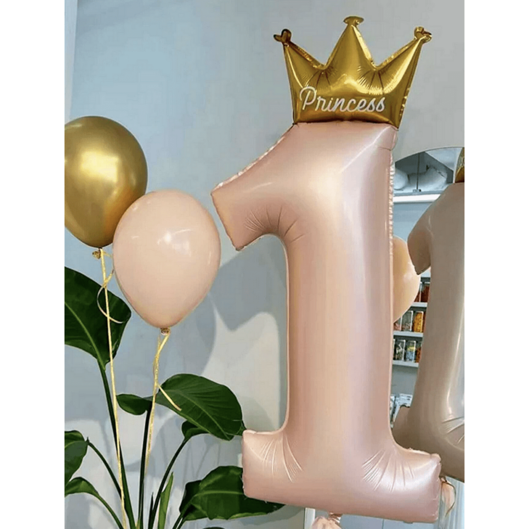 Балон за Първи Рожден Ден  розово злато - Princess - 101 см - Image 5