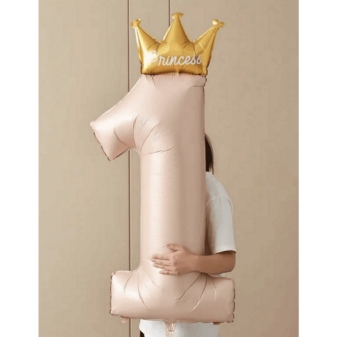 Балон за Първи Рожден Ден  розово злато - Princess - 101 см - Image 6
