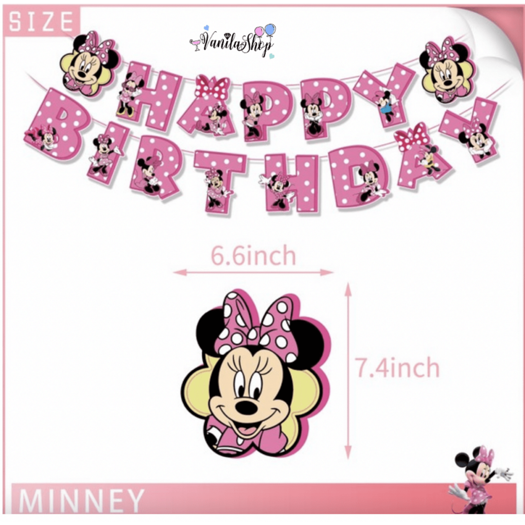 Банер  "HAPPY BIRTHDAY" - Мини Маус (Minnie Mouse) - Image 2