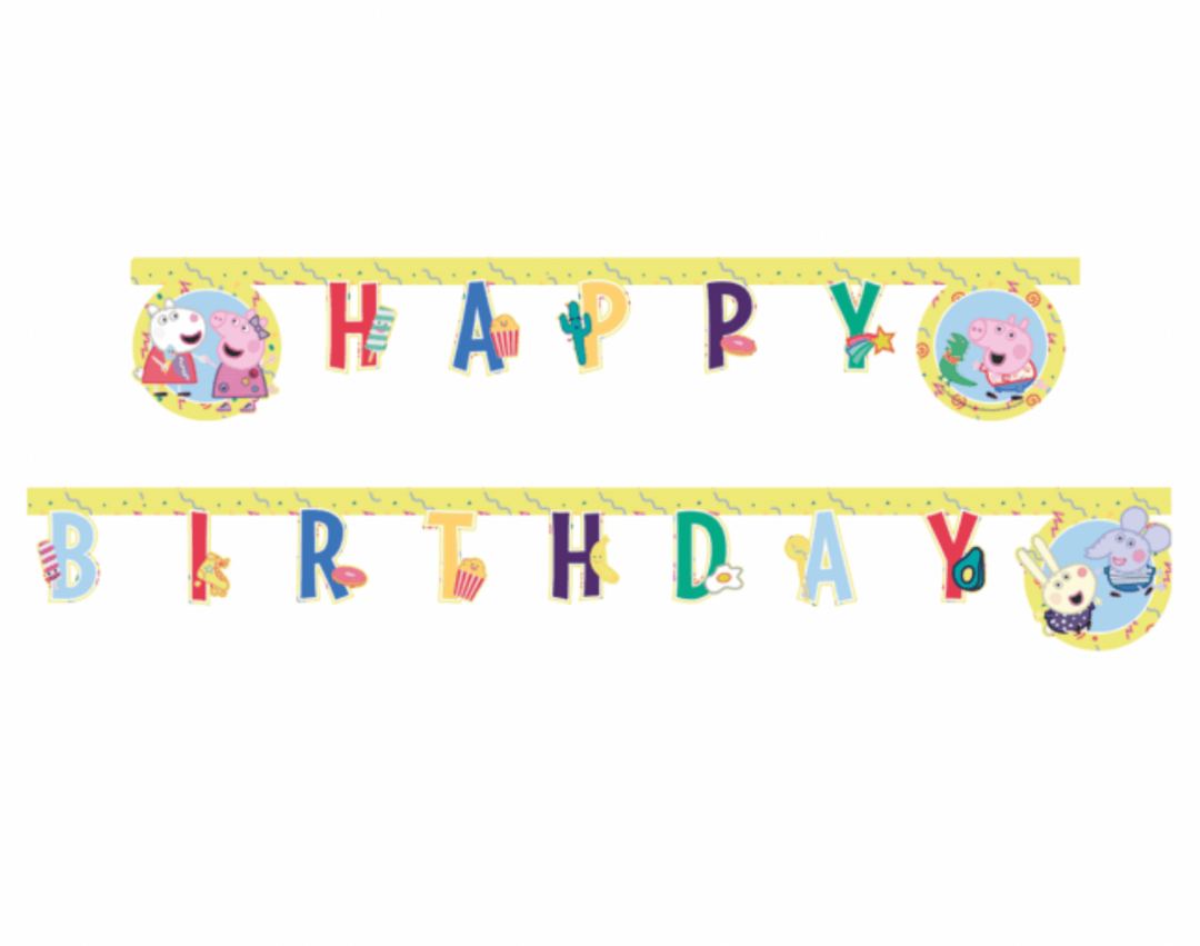 Банер  HAPPY BIRTHDAY - Пепа Пиг (Peppa Pig) - 2.00 см - Image 2