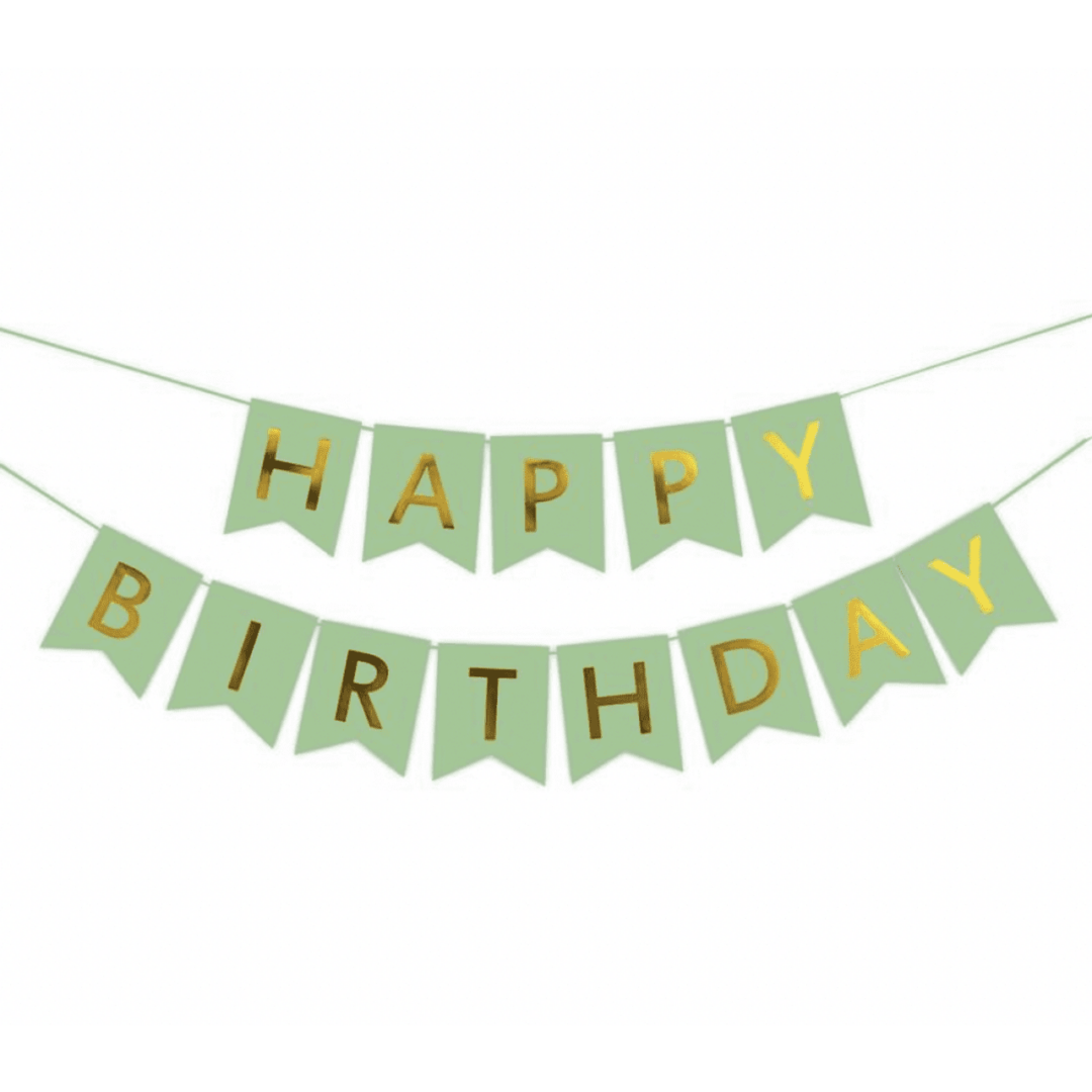 Банер Happy Birthday - мента 16.5 / 11.5 см
