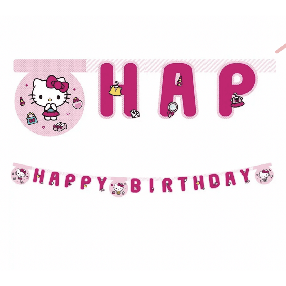 Банер Кити "Hello Kitty" -  Happy Birthday - 2.00 см