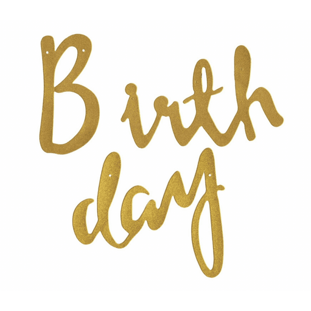 Банер за рожден ден  " Happy Birthday" - Глитер злато - Image 4