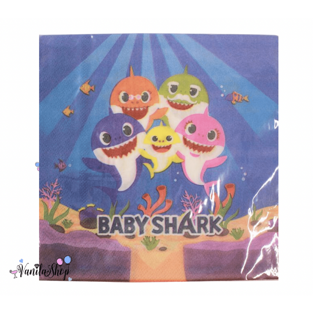 Бейби Шарк салфетки - Baby Shark - 20 броя