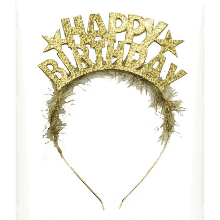 Диадема с надпис "Happy Birthday"  златна