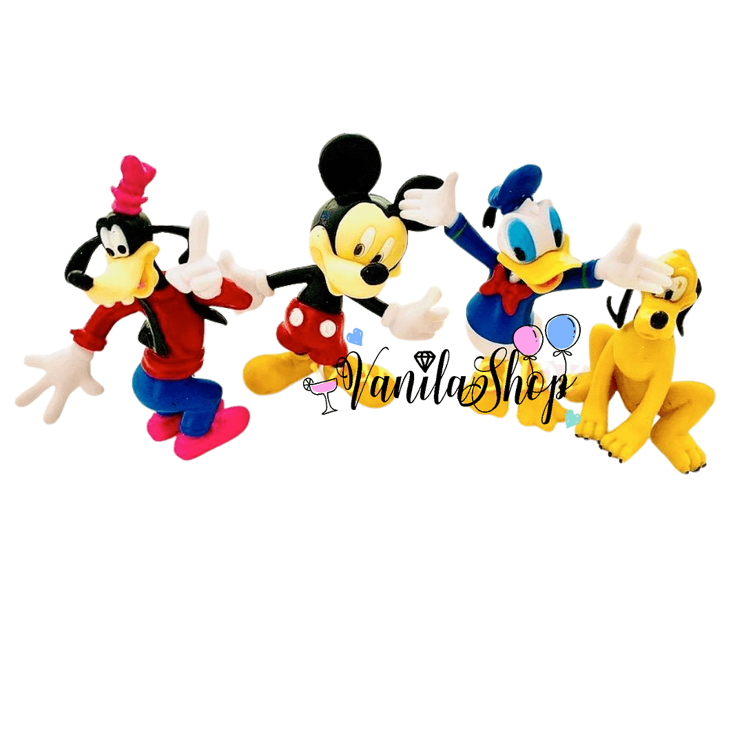Фигурки за торта Мики Маус (Mickey Mouse)  пластмасови - 4 броя