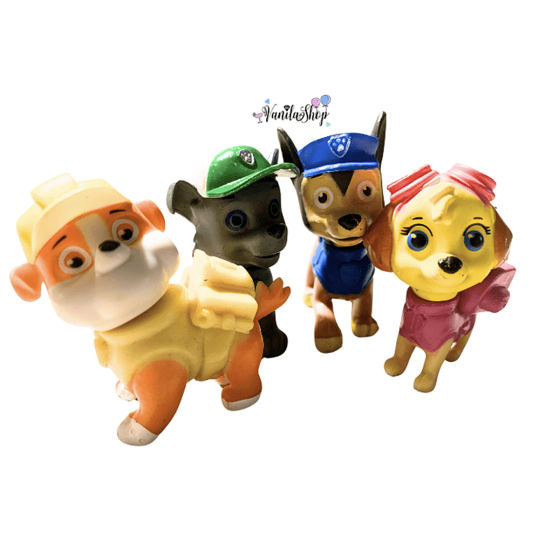 Фигурки за торта Пес Патрул (Paw Patrol) пластмасови - 4 броя