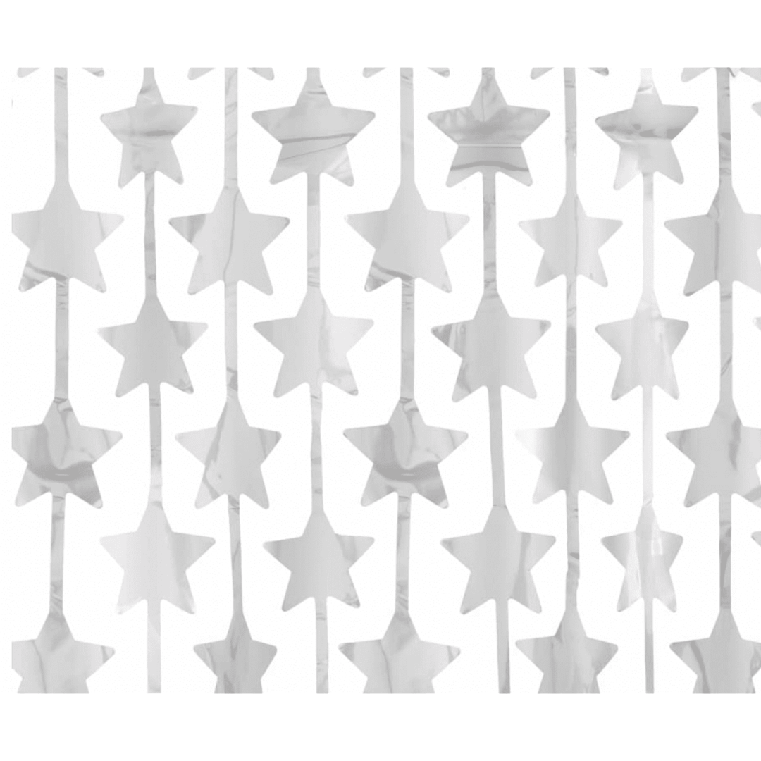 Лъскави сребърни ресни за декорация /фолио/ на звезди