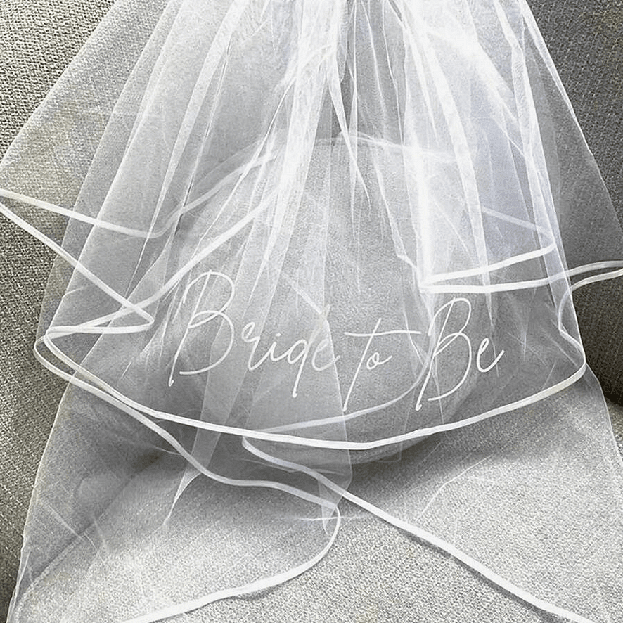 Луксозен воал с надпис   BRIDE TO BE  - 80 см