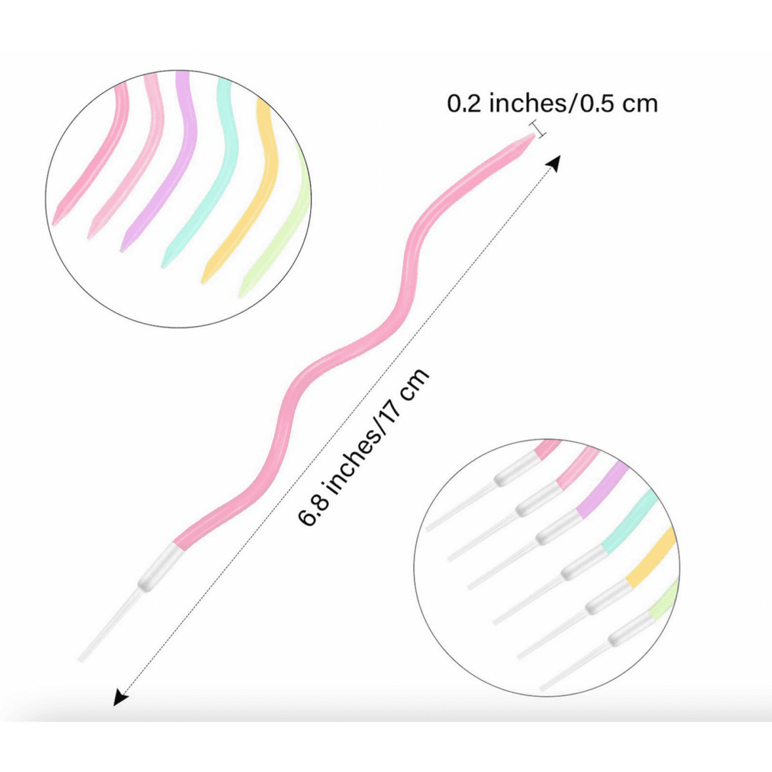 Луксозни Свещички за торта  микс цветове макарон спирала - 10 броя - Image 2