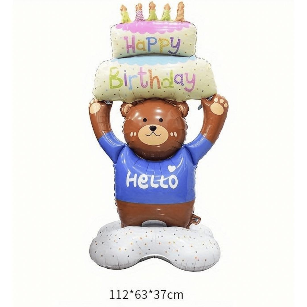 Настолен балон -  Мече -  "Happy Birthday"  -  112 см