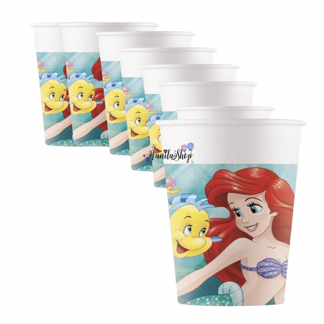 Парти чаши - Ариел (Ariel) Русалка (Mermaid) - 8 броя - 200 м