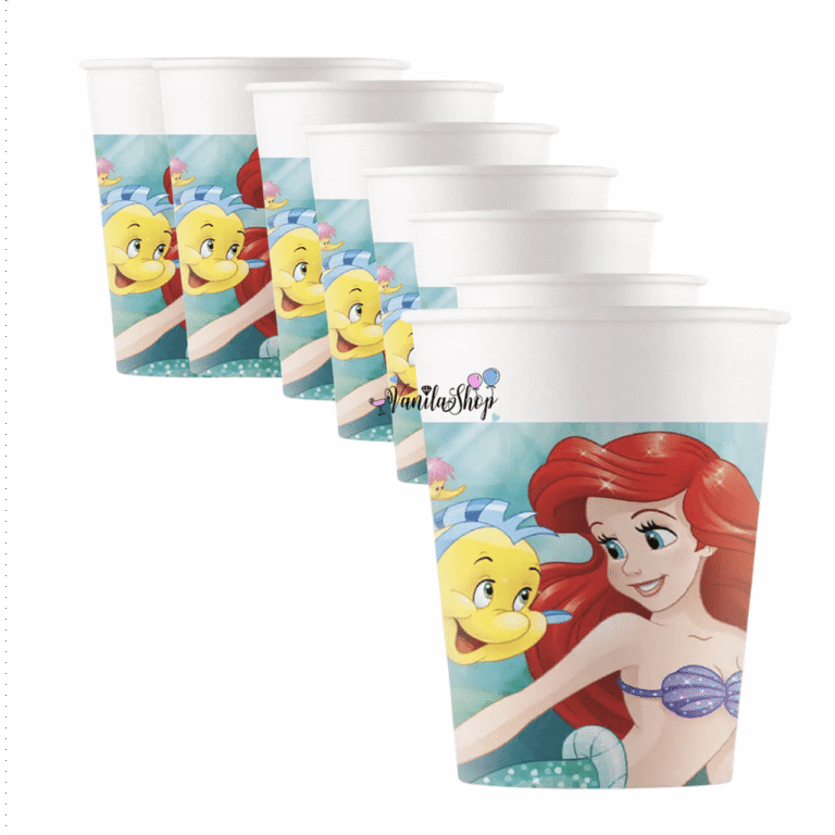 Парти чаши - Ариел (Ariel) Русалка (Mermaid) - 8 броя - 200 м