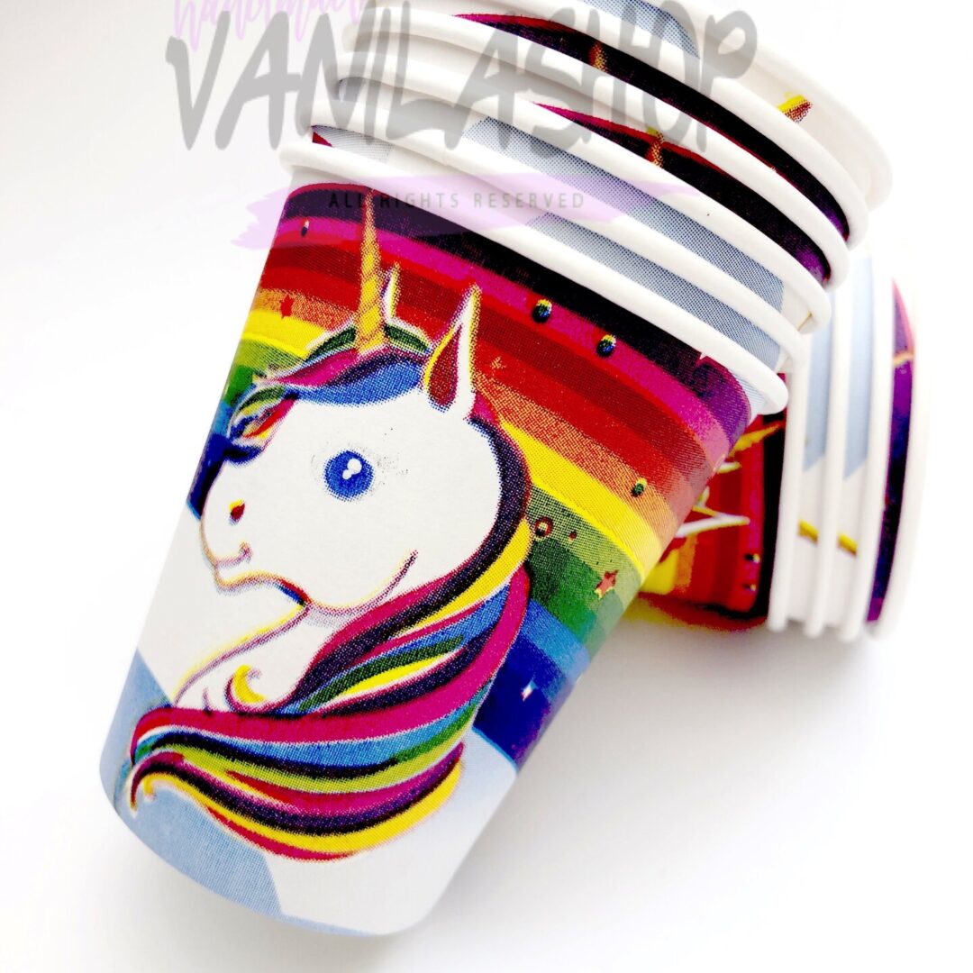 Парти чаши Еднорог (Unicorn) - 10 броя