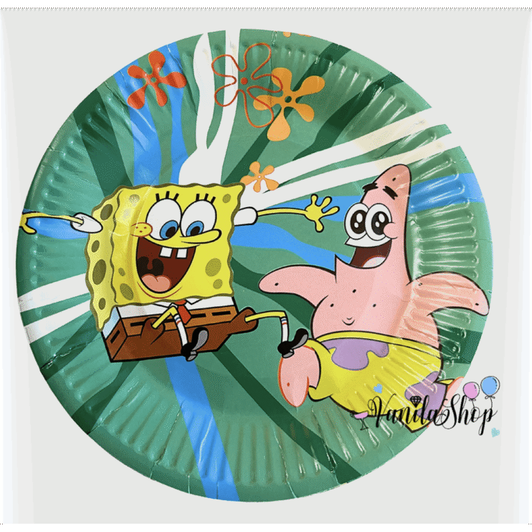 Парти чинии Спондж Боб (Sponge Bob) 10 броя - 18 см