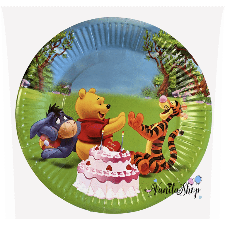 Парти чинии "Мечо Пух" (Winnie the Pooh) – 10 броя, 18 см