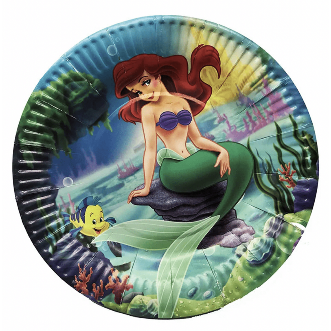 Парти чинии Ариел (Ariel) Русалка (Mermaid) - 10 броя - 18 см