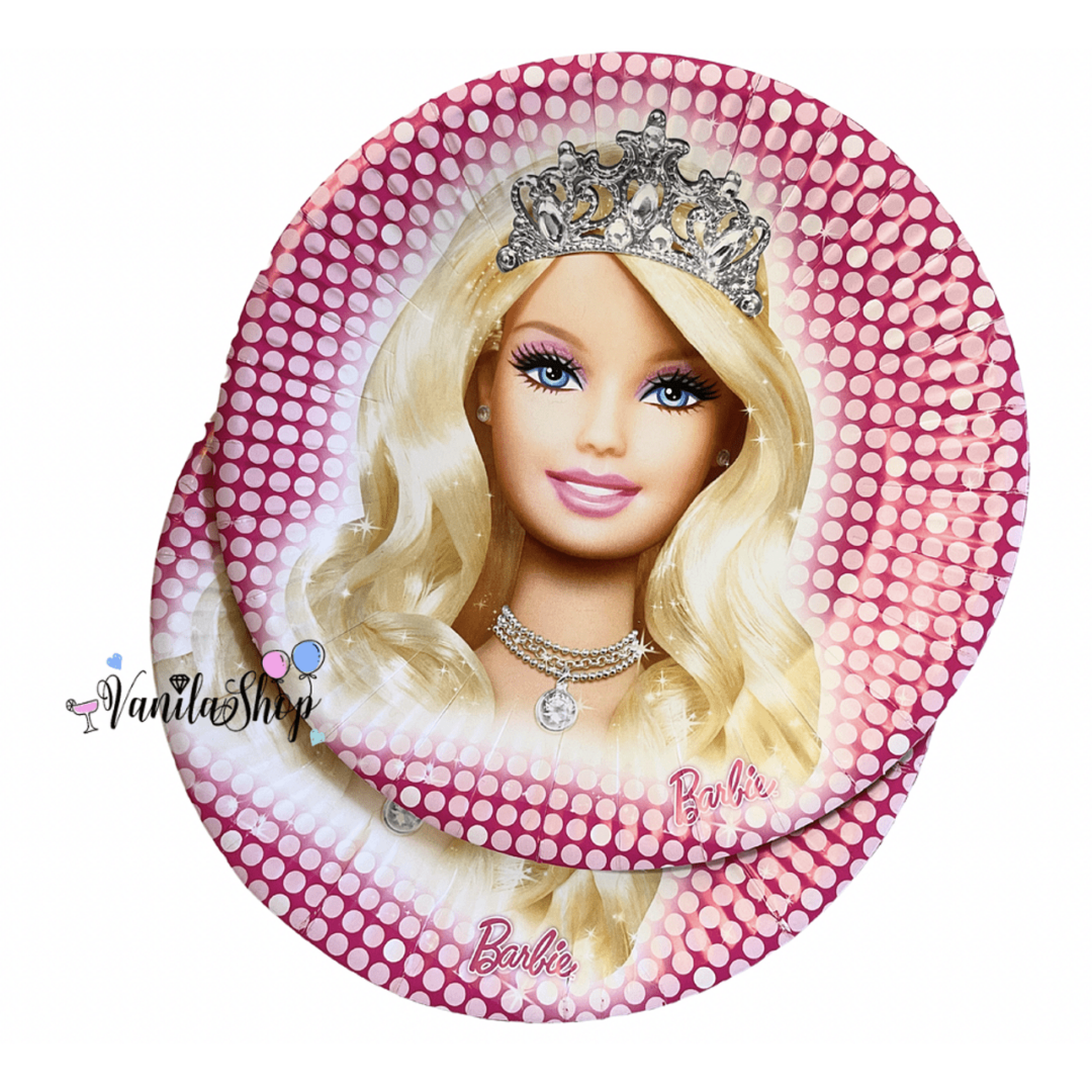 Парти чинии Барби (Barbie) - 10 броя - 18 см - Image 2