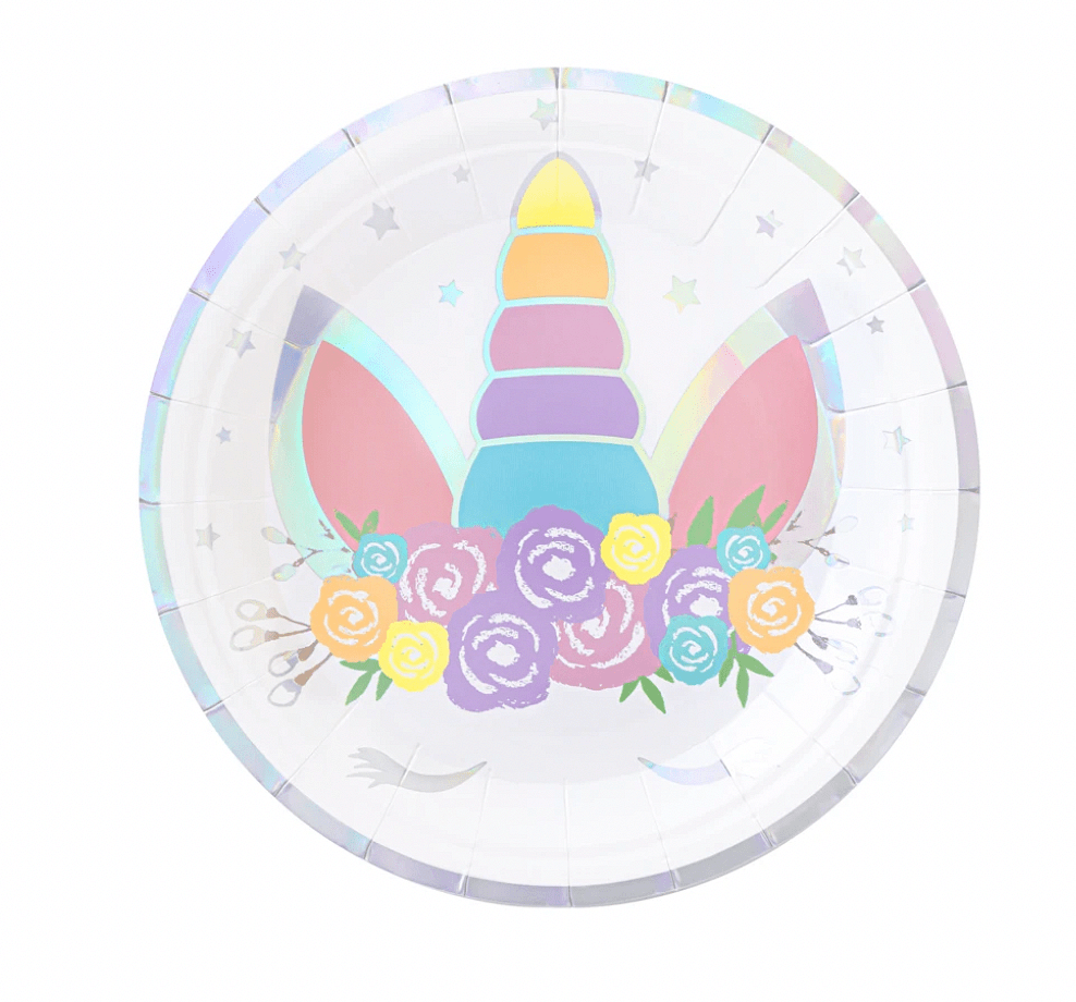 Парти чинии Еднорог (Unicorn) - 6 броя - 18 см