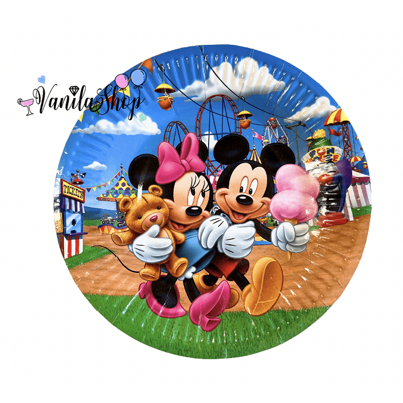 Парти чинии - Мини и Мики Маус ( Minnie & Mickey Mouse) - 10 броя - 18 см