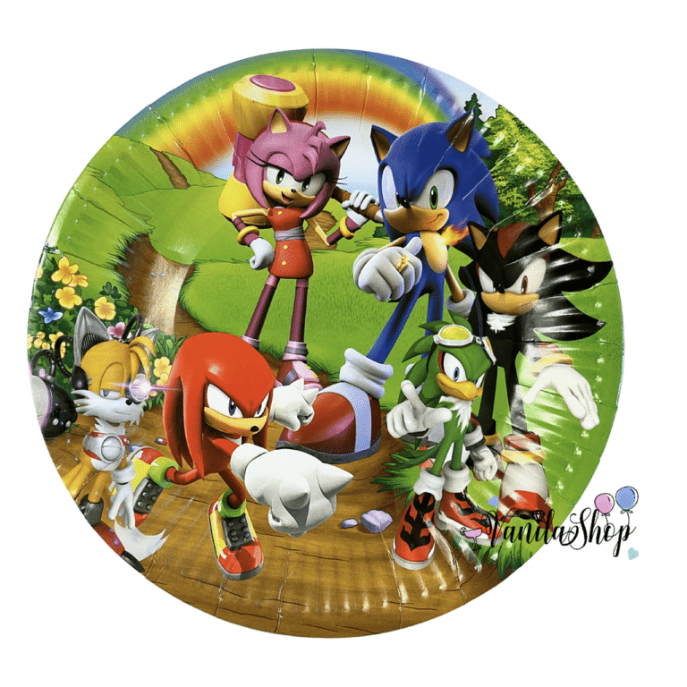 Парти чинии Соник (Sonic) - 10 броя 18 см