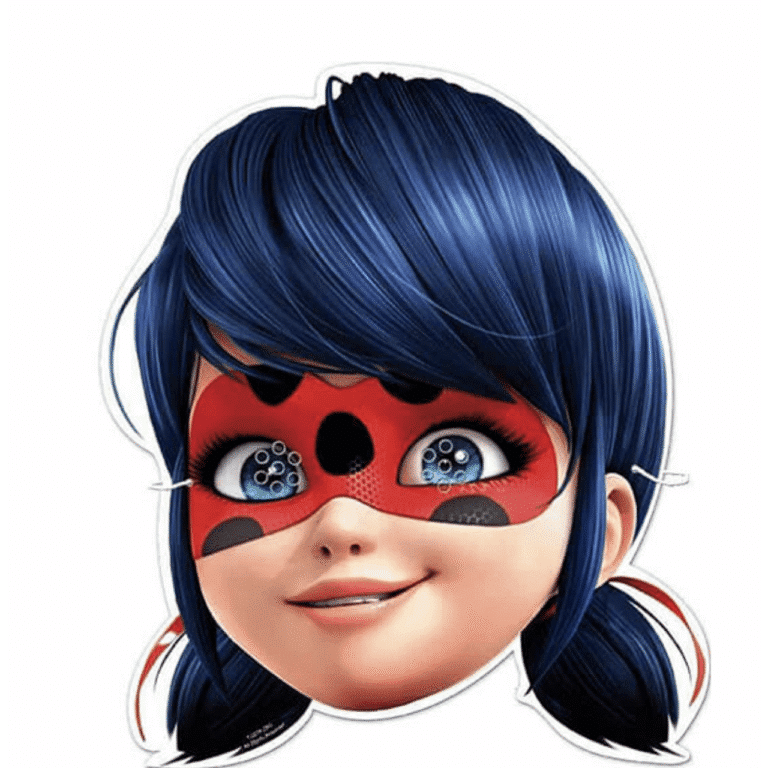 Парти Домино - Маски - Калинката и Черния Котарак   ( Ladybug and Cat Noir) - 6 броя