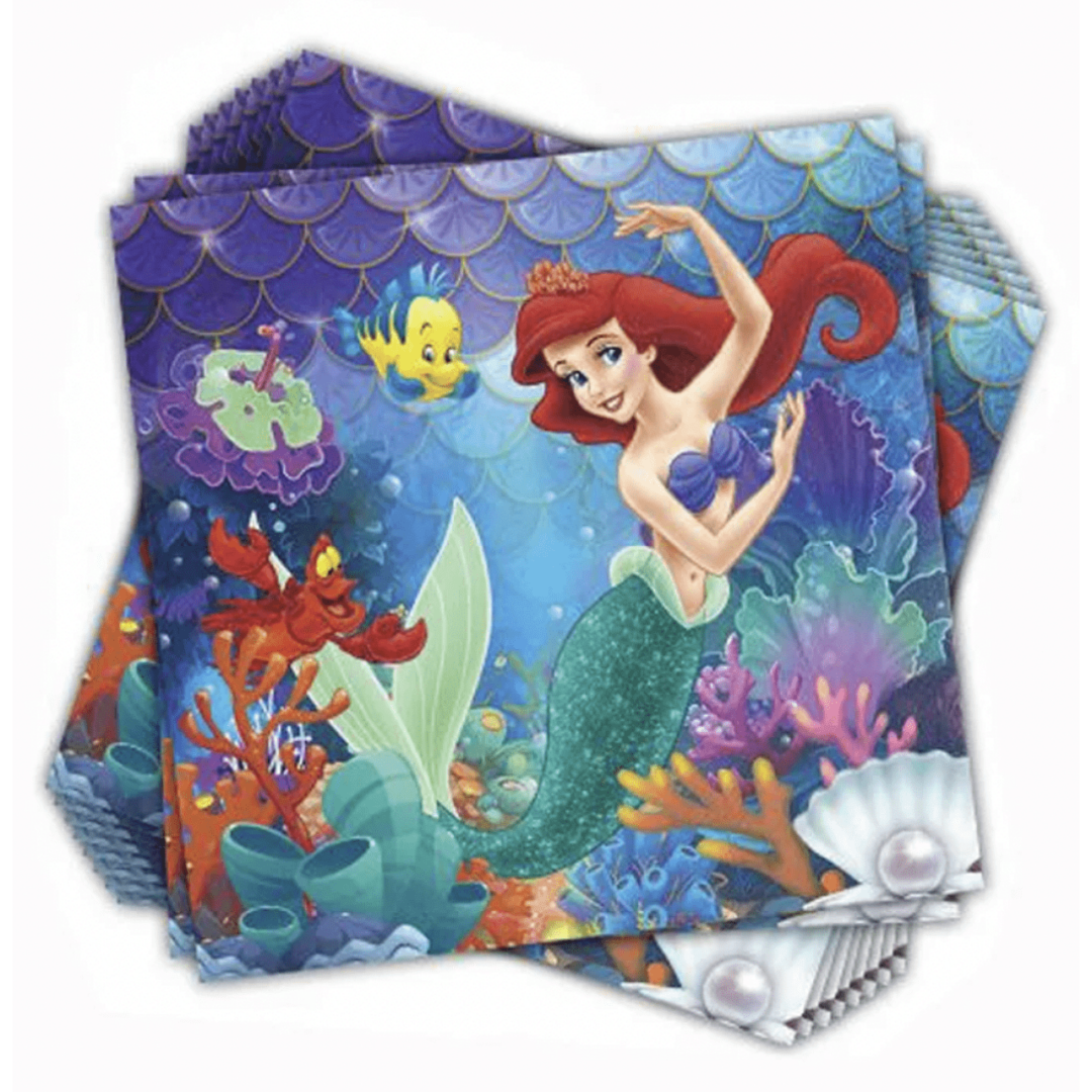 Парти салфетки Ариел (Ariel) Русалка (Mermaid) - 20 броя - Image 2