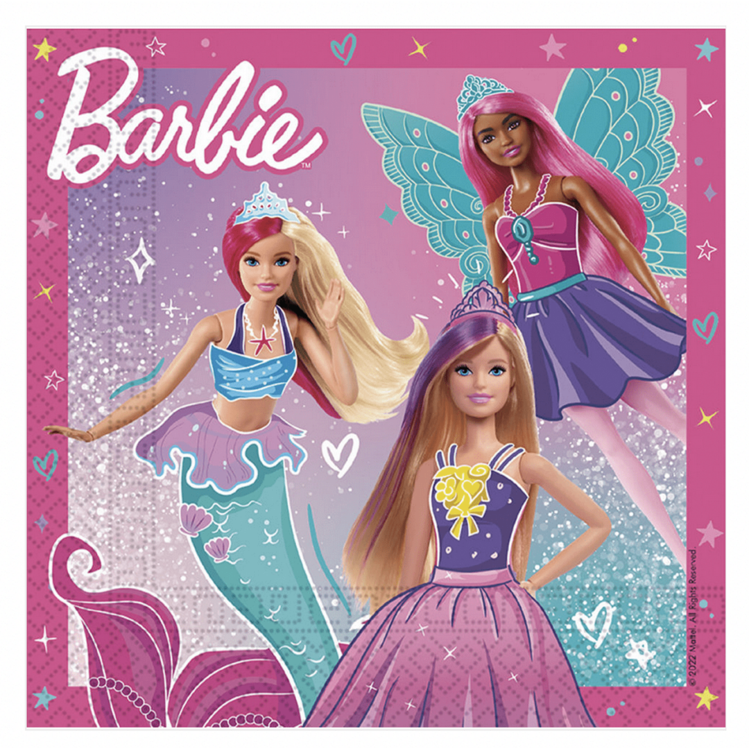 Парти салфетки Барби (Barbie) - 20 броя - Image 2