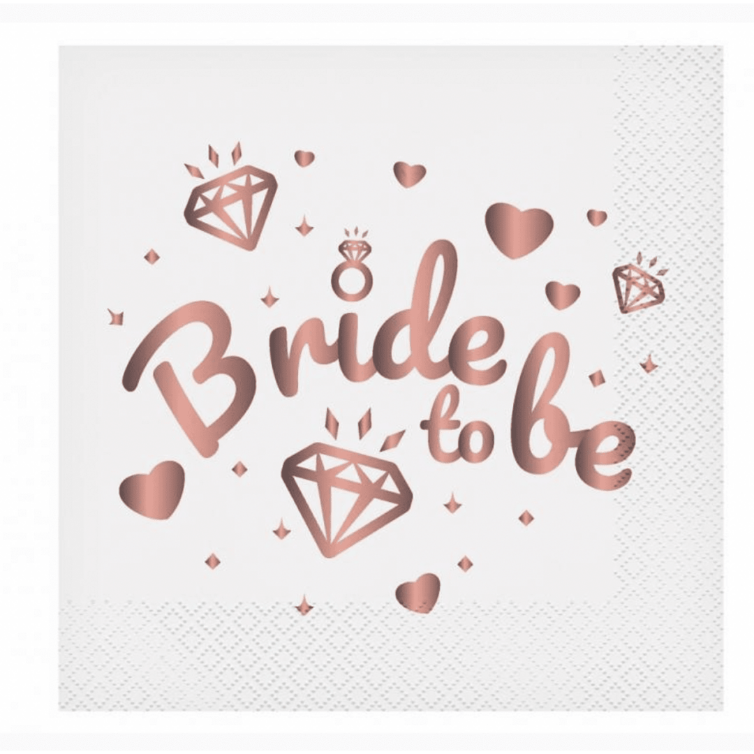 Парти Салфетки с надпис BRIDE TO BE - 20 броя