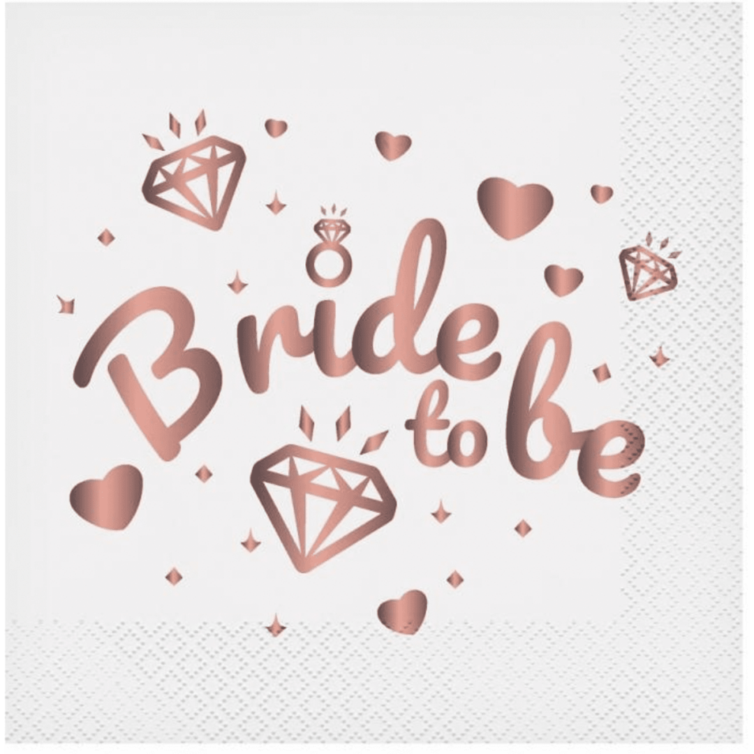 Парти Салфетки с надпис BRIDE TO BE - 20 броя - Image 2