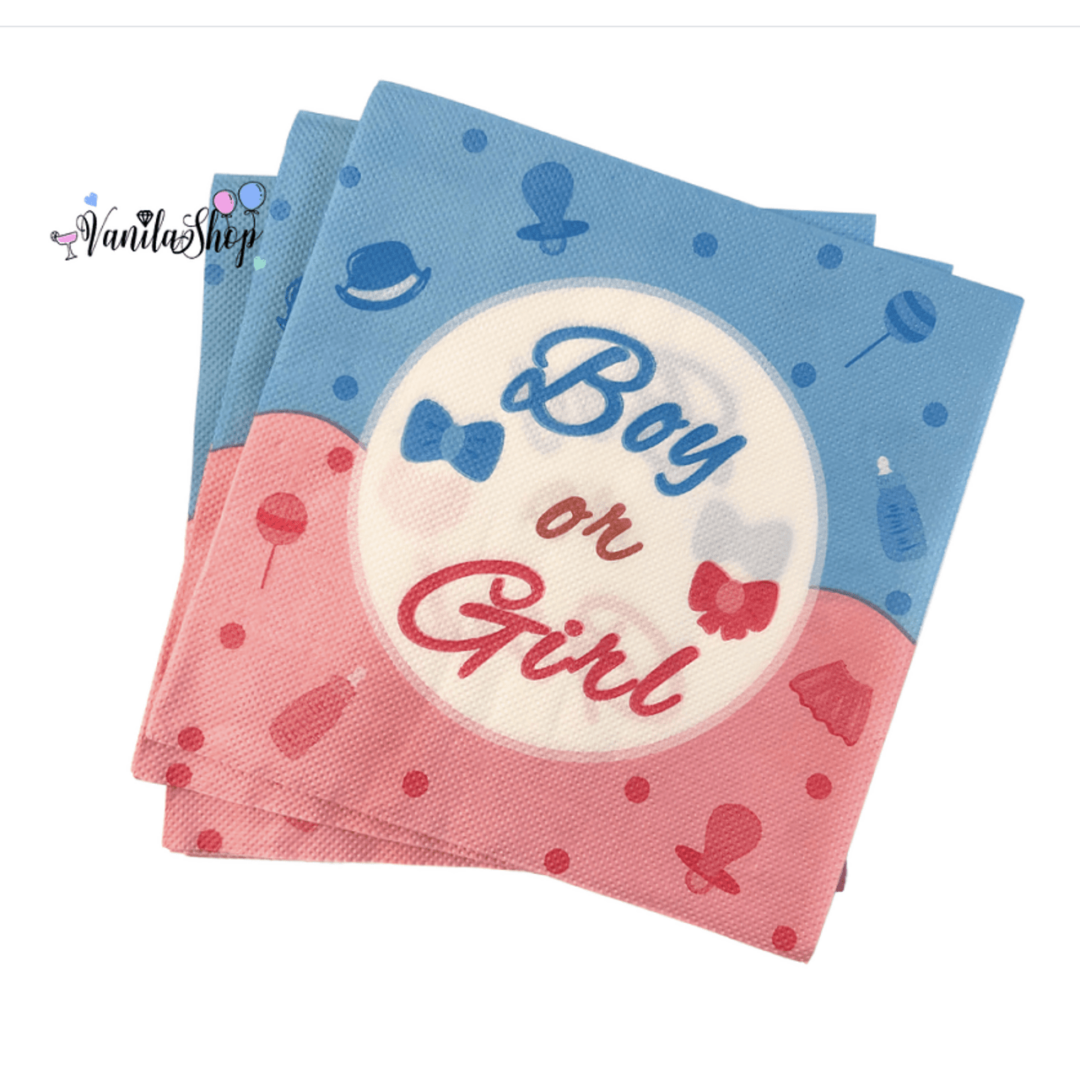 Парти салфетки за Разкриване Пола на Бебето Boy or Girl