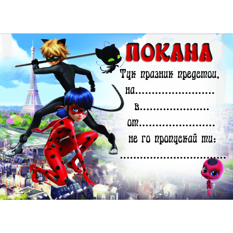 Покани -  Калинката и Черният Котарак -  (Ladybug and cat noir )- 10 броя