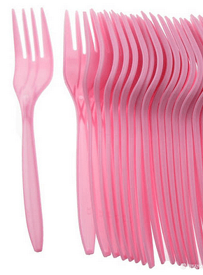 Прибори за храна в розово  - 24 броя вилички