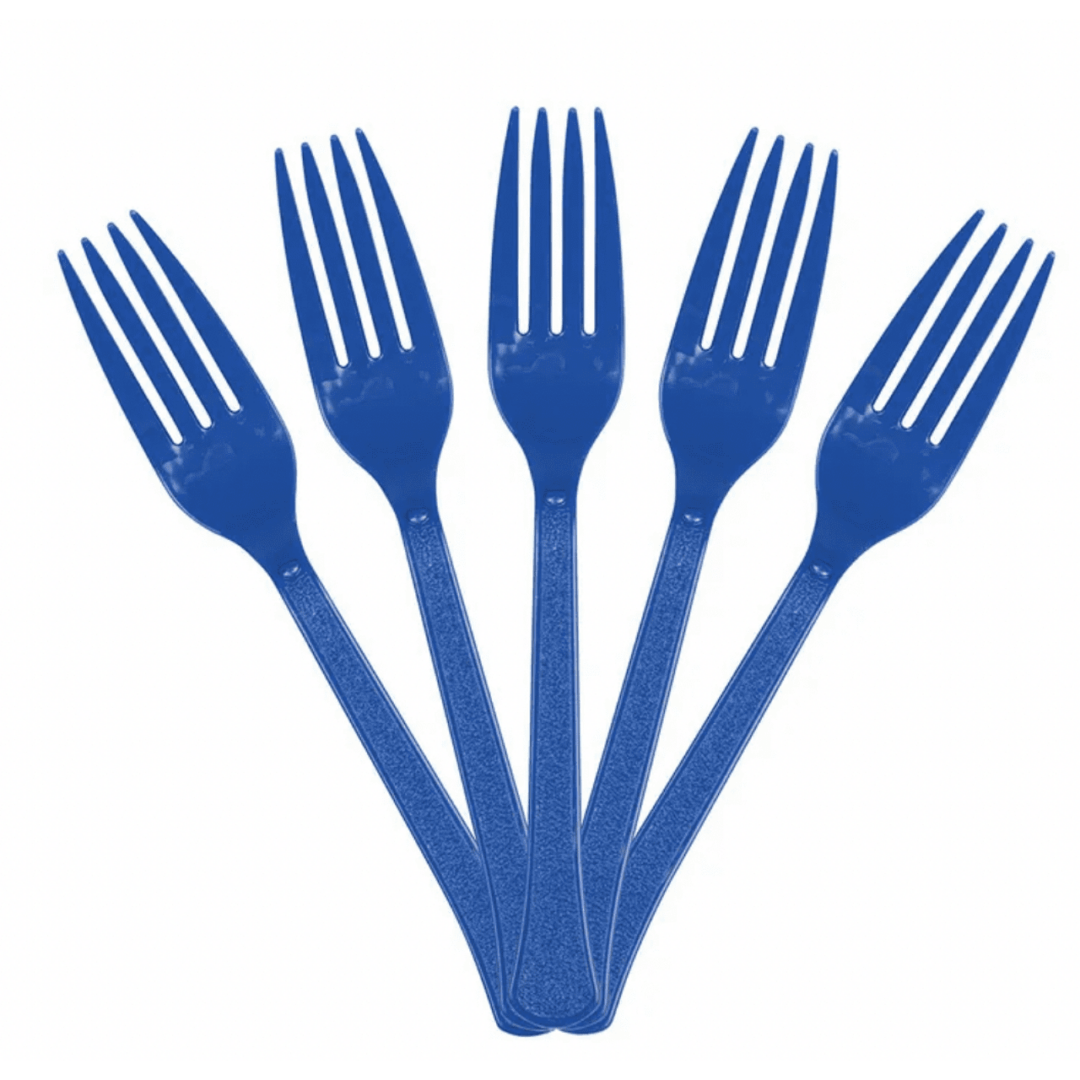 Прибори за храна в тъмно синьо - 10 броя вилички