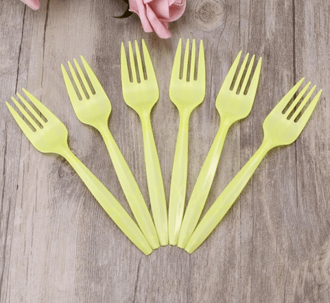 Прибори за храна в жълто - 24 броя вилички