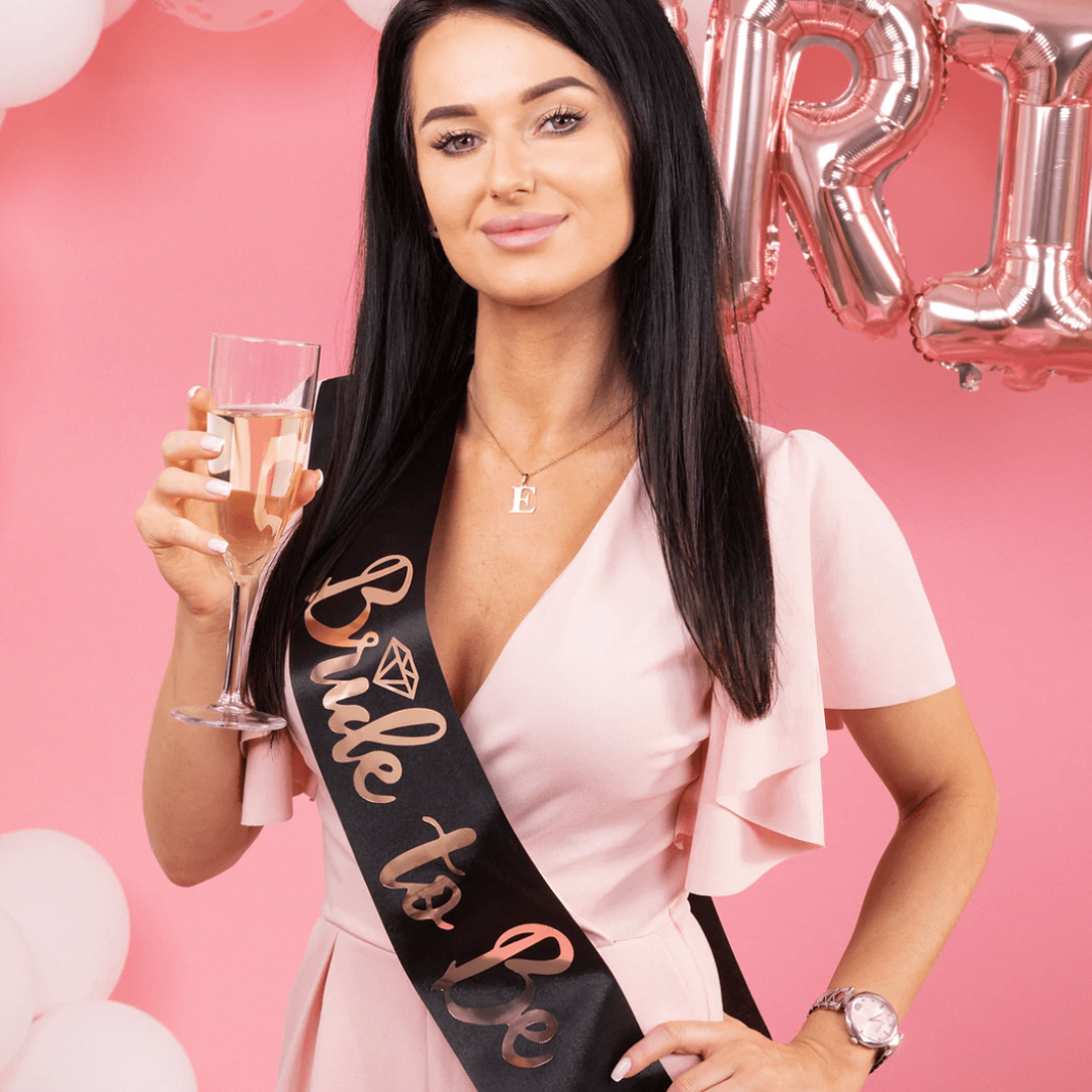 Сатенени Ленти "Bride To Be" -  розово злато  надпис