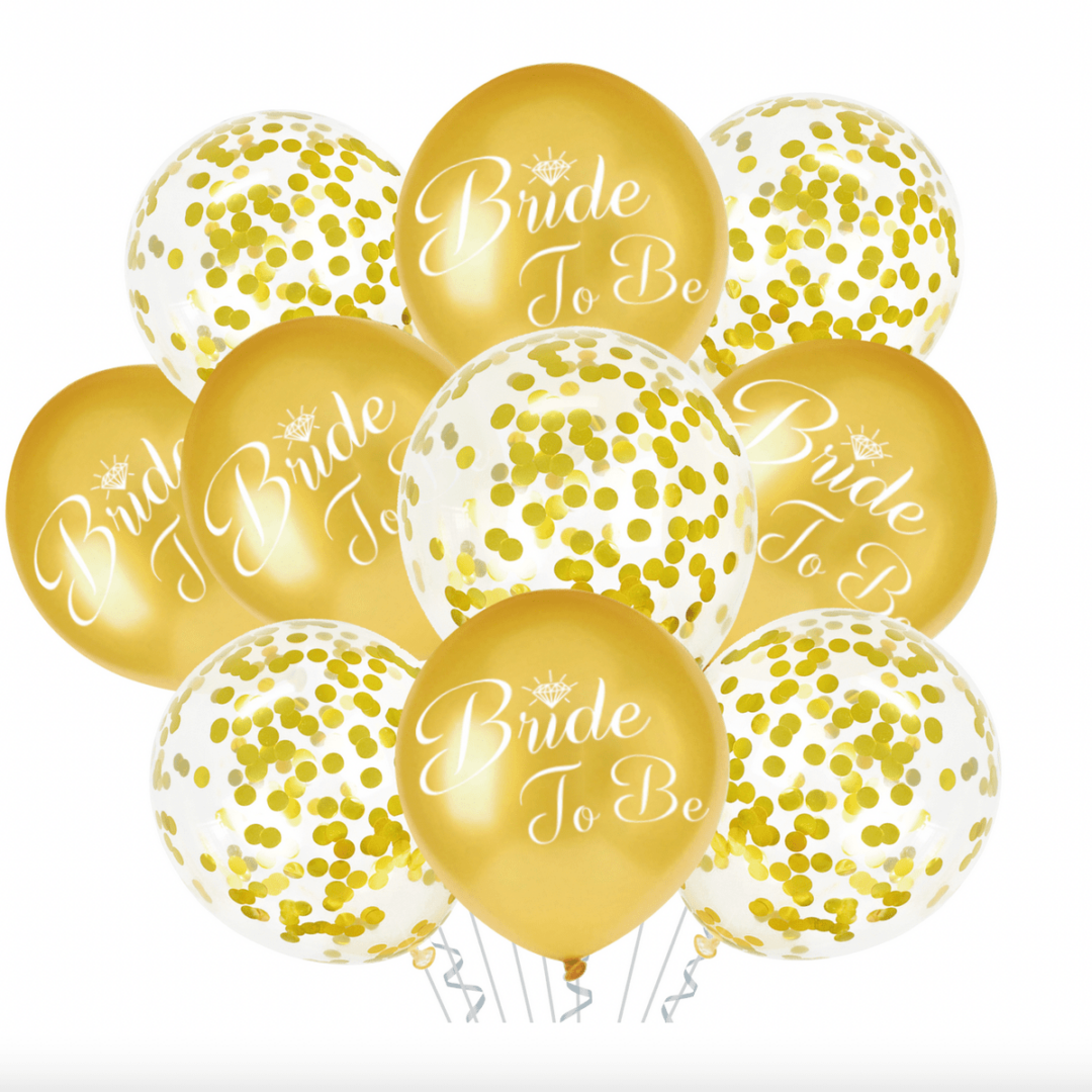 Baloni "Bride To Be" в  злато - 10 броя