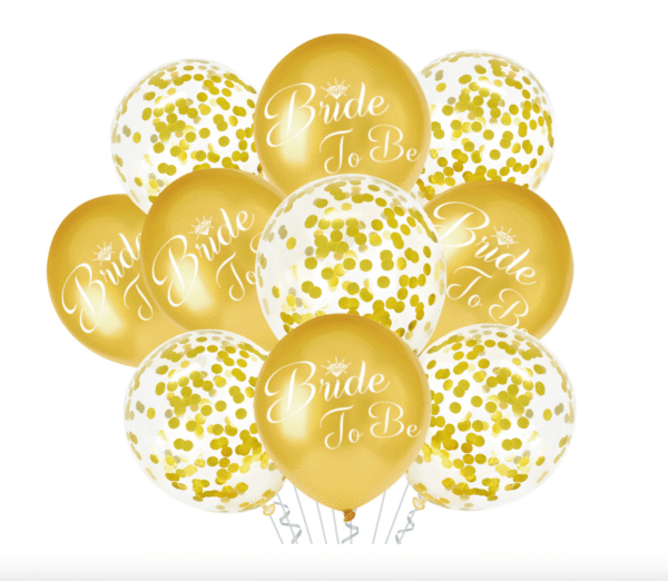 Baloni "Bride To Be" в злато - 10 броя