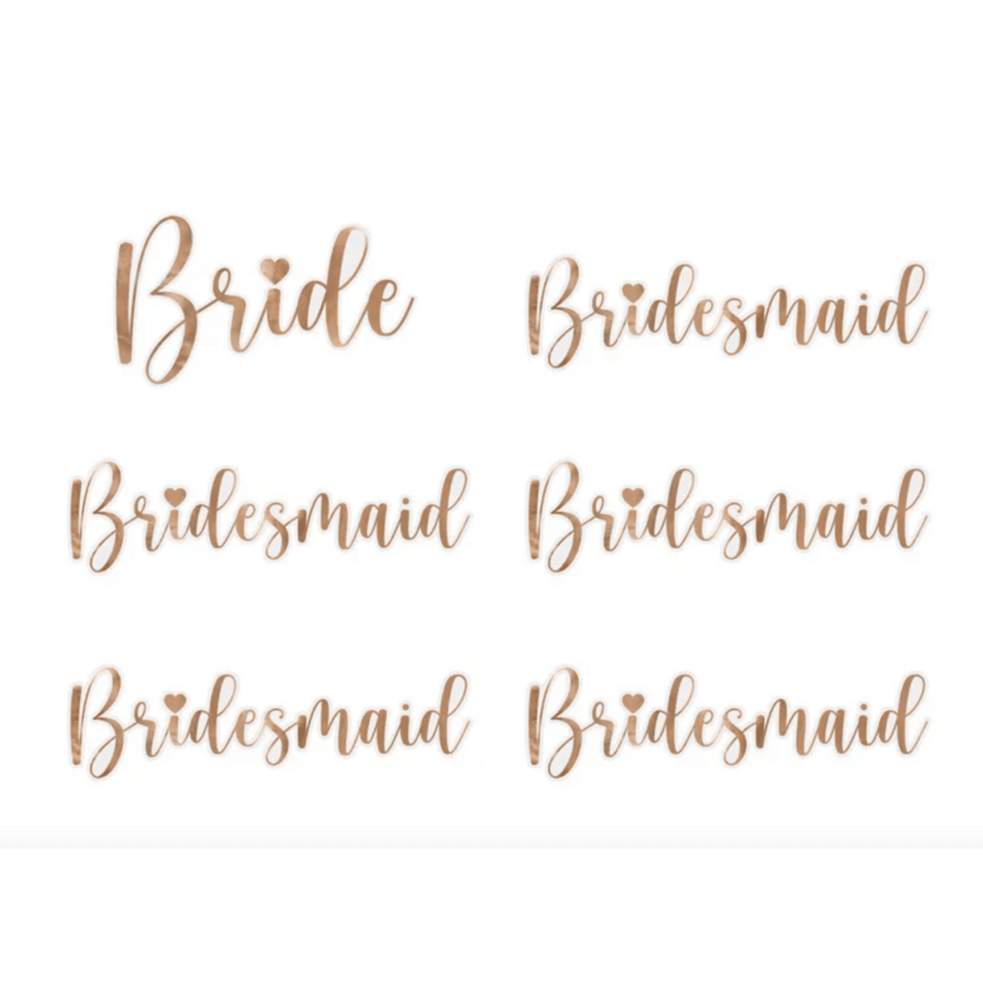 Стикери за чаши за моминско парти ''Bride & Bridesmaid'' |  розово злато - Image 2